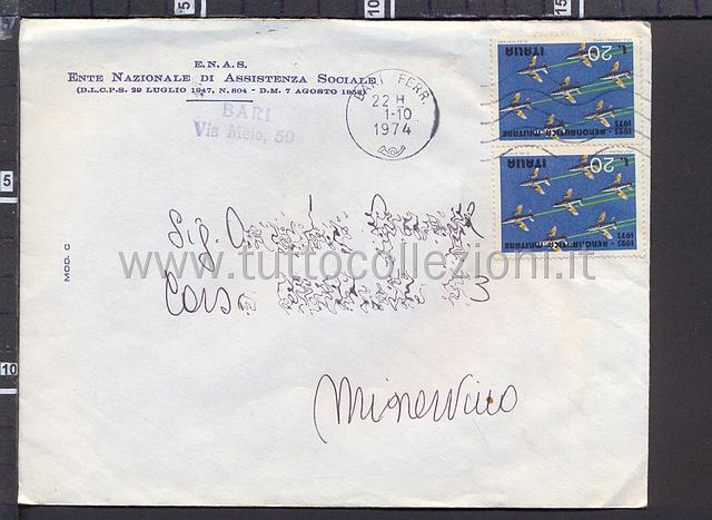 Collezionismo di storia postale buste viaggiate affrancatura tariffe postali degli anni 1970-79